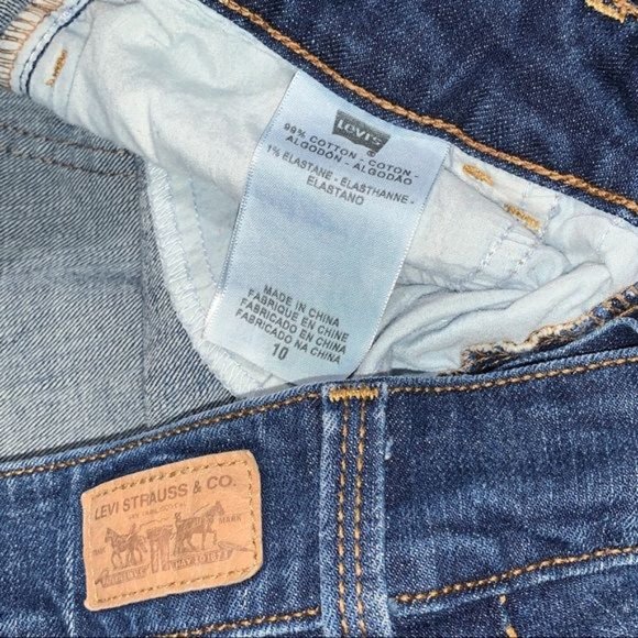 Levi's 526 Mid Rise Dark Wash Slender Bootcut Cotton Blend Denim Jeans Size 10 - Picture 5 of 9